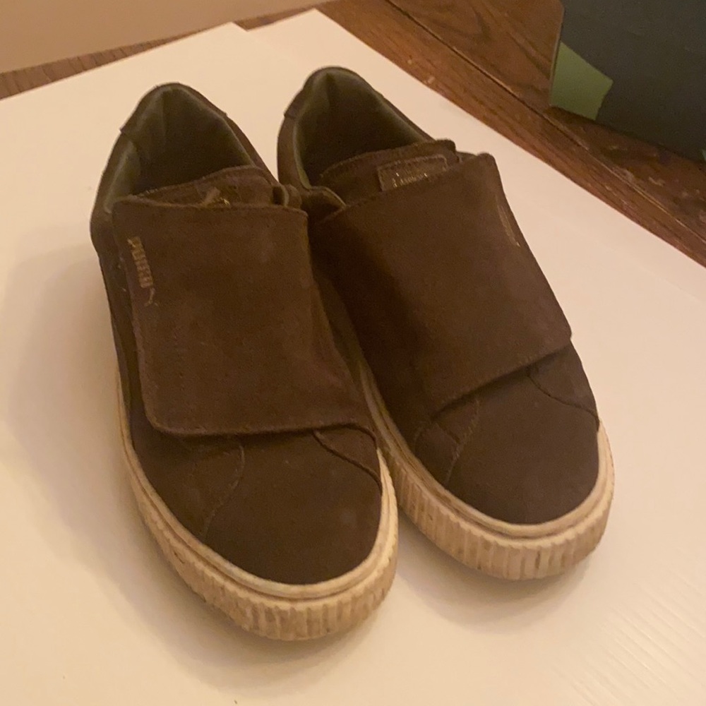Army green puma 1 inch flatforms